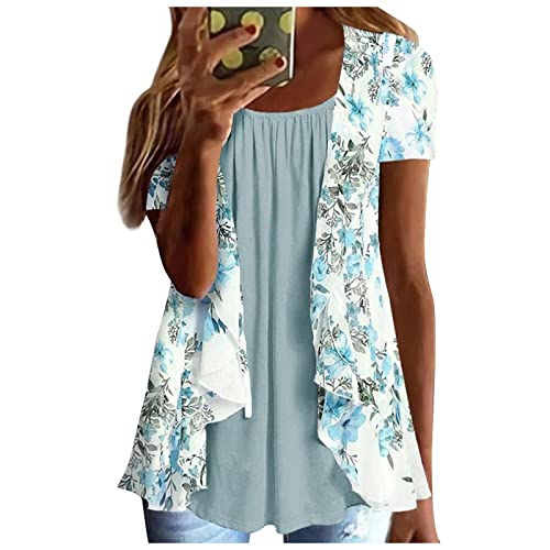 Pailletten Shirt, Hawaii Shirt Damen Festliche Blusen ße Größ Pailletten Top Sonnendurchlässiges Shirt T-Shirt Set Damen Yoga Trainingsanzü Sport Spaghettiträger Top Bauchfrei (Grün,L) von MICKURY