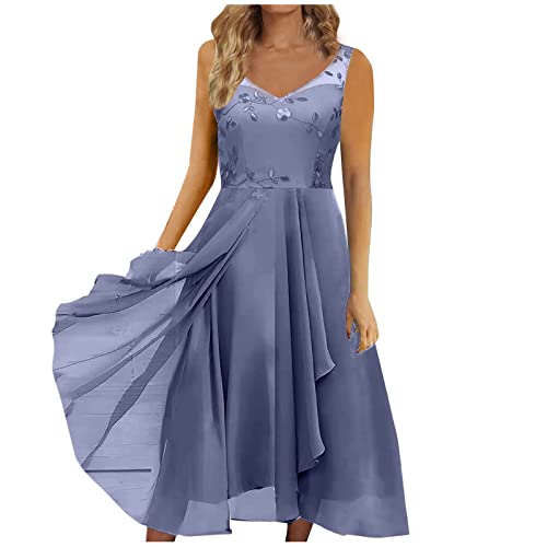 Prinzessinen Kleider Damen Kurz Indische Rö Damen Abendkleid Elegant Für Hochzeit Blau Kleider Elegant Grün Etuikleid Damen Elegant T Shirt Kleider Pailetten Kleider Damen S(6-Blau,M) von MICKURY