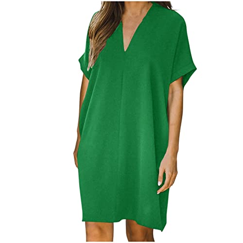 Rock Damen momox Kleidung hm Kleider unterrockhose Kleider Weisse unterröcke Faltenrock kurz rotes Kleid Sommerkleid kurz knielange Kleider cocktailkleider mit ärmel Vintage Kleider(Grün,X-Large) von MICKURY