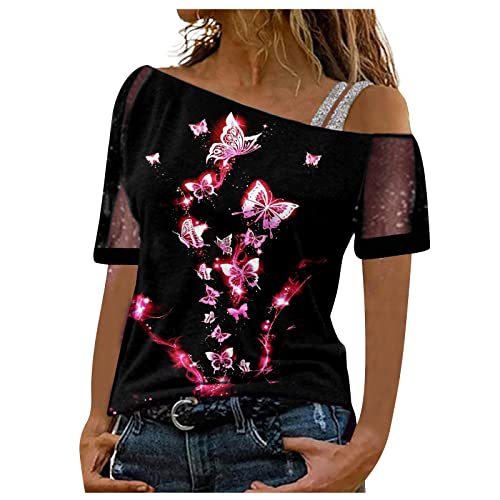 Shirt Damen Shirt Pollunder Frau Hemd Schwarz Tanktop Damen Lace Bolero Sabaton T-Shirt Kleidung Damen Lange Weste Fox Pullover Kinder Fynch Hatton Top RüCkenfrei RüCkspüLfilter(Rosa,Small) von MICKURY