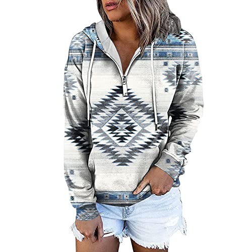 Strickjacken Damen,Rollkragenpullover Wrst Bhvr Hoodie Pullover Mit Kapuze Weihnachtspulli Damen Sweatshirt Pullover Winter Dachdecker Pullover(Weiß,L) von MICKURY