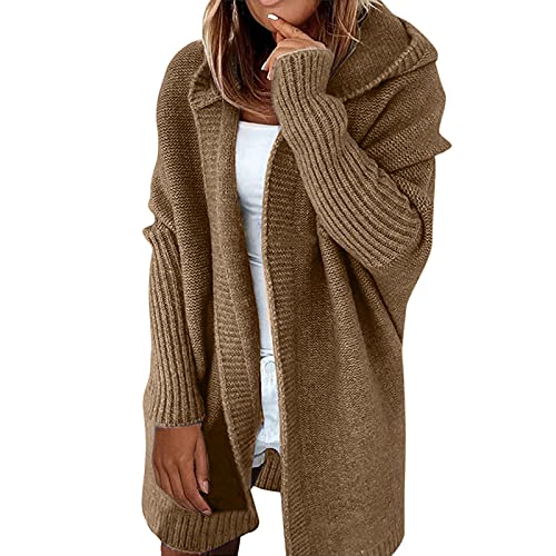 Strickpullover Fleecepullover Damen schwarzer Rollkragenpullover Damen Bunte Strickjacke Damen los Angeles Pullover Blend Pullover Damen Pullover mit Stehkragen Kaschmir(b-Khaki,XL) von MICKURY