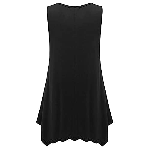 T-Shirts Für Damen, Damen Shirts Sommer Locker Damen Spaghetti Top Damen Plus Größe Camisole Sommer Lässig T-Shirt Gestreift Druck Weste Sexy Tops Damen Rückenfrei Corsette Damen (2-Schwarz,5XL) von MICKURY