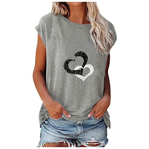 Tank top Redmond Hemden Tanktop Damen Sport eddsworld Pullover marccain blusen online Maverick Secret Buch Bandeau Kobra Kai sexy Oberteil owerseis t-Shirt Laufjacke Winter(A-Grau,M) von MICKURY