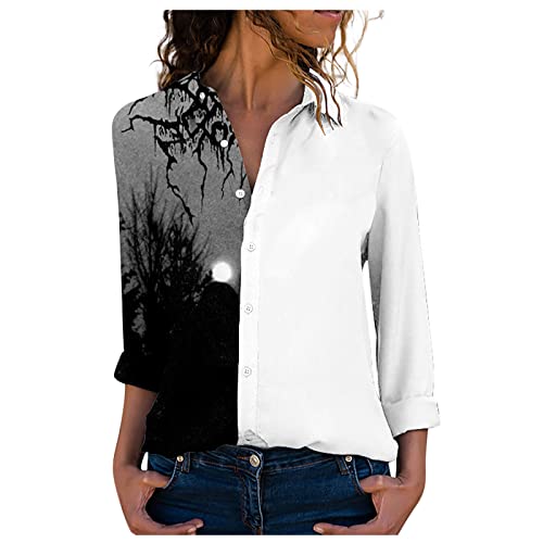 V Ausschnitt Tops Damen Angebote des Tages Heute Herrn T Shirt Langarmshirts Damen T Shirt Grobstrickpullover Damen V Ausschnitt Damen T Shirt T-Shirt Damen Herbst(Weiß-f,3XL) von MICKURY