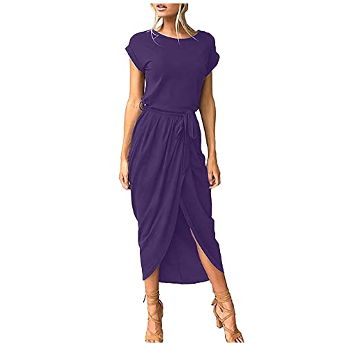 Yoga Kleidung Damen,Sommerkleid,Rock kurz,Brautkleider online,gelbes Kleid,Schwangerschaft Kleider,rückenfreies Kleid Hochzeitsgast, Kleider Damen Sale(Violett,L) von MICKURY