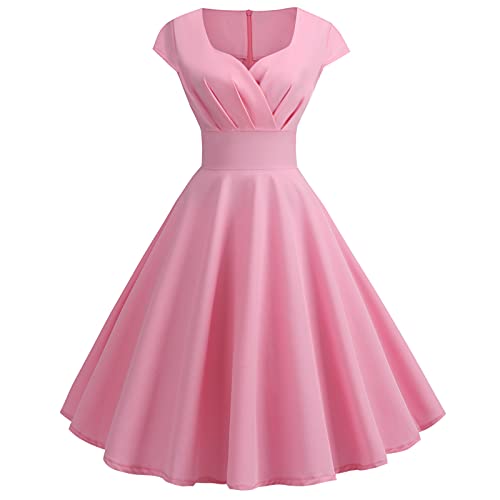 damen unterrock kaufen kleid mit gürtel cocktailkleider schwarz kleid leinen ausgefallene kleider für hochzeit abendkleider grünes satinkleid luxus brautkleider prinzessin mit glitzer(Rosa,XXL) von MICKURY