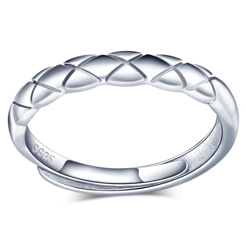 MICMIF Damenring Schlangenring 925 Sterling Silber Ringe Frauen Verstellbare Ring Minimalistisch Ring Bandring Fingerring Schmuck für Frauen Freundin Mädchen Mutter von MICMIF