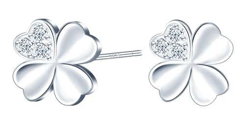 MICMIF Silber 925 Klee Ohrstecker für Damen, Ohrstecker Vierblättriger Klee mit Zirkonia Ohrringe Silber/Roségold Hypoallergen Ohrschmuck für Frauen Mädchen MICMIF Silber 925 Klee Ohrstecker für Damen, Ohrstecker Vierblättriger Klee mit Zirkonia Ohrringe Silber/Roségold Hypoallergen Ohrschmuck für Frauen Mädchen von MICMIF