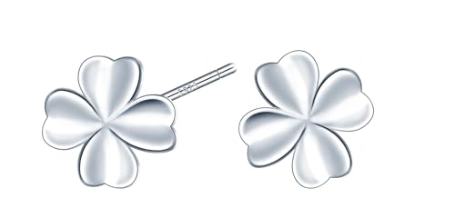 MICMIF Damen Ohrringe Kleeblatt Ohrstecker Silber 925 Hypoallergene Silber Ohrschmuck Geschenke für Frauen Mädchen Kinder von MICMIF