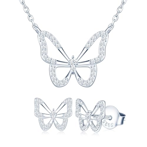 MICMIF Schmetterling Halskette und Ohrringe für Frauen Mädchen Schmuck Set von MICMIF