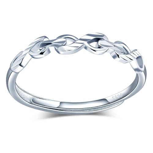 MICMIF Damenring Infinity 925 Sterling Silber Ringe Frauen Verstellbare Ring Unendlichkeit Ring Bandring Fingerring Schmuck für Frauen Freundin Mädchen Mutter von MICMIF