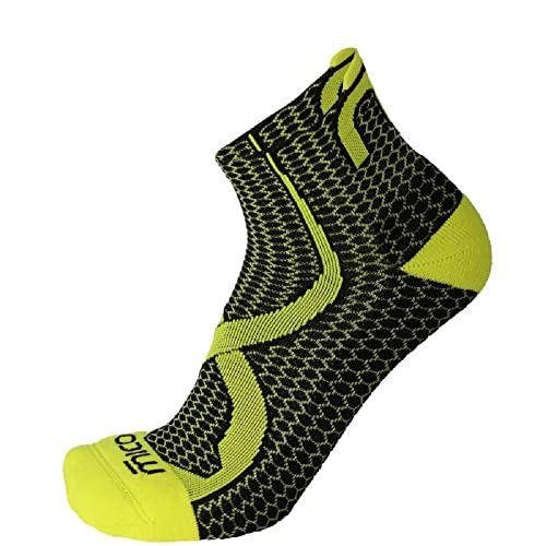 MICO CA01504 Unisex kurze Trailrunning-Socken Light Weight Odor Zero Ionic+, 100% Made in Italy, Schwarz/Neongelb, 38-40 MICO CA01504 Unisex kurze Trailrunning-Socken Light Weight Odor Zero Ionic+, 100% Made in Italy, Schwarz/Neongelb, 38-40 von MICO