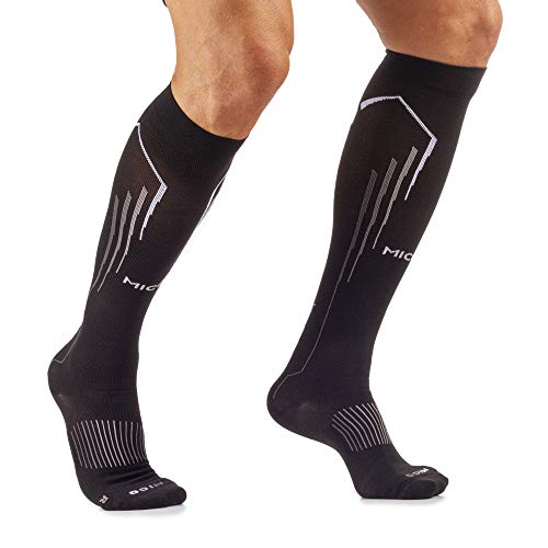 MICO LANGE LAUFSOCKEN aus Nylon + LYCRA Faser, OXI-JET COMPRESSION (+ Sauerstoff + Erholung + Energie) für Herren und Damen, sportlich (XXL (47-49), Schwarzgrau) von MICO