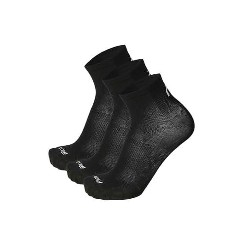 MICO Run Strumpf Run Light Weight Extra Dry Pack 3 Paar Unisex Erwachsene, Schwarz , 38-40 von MICO