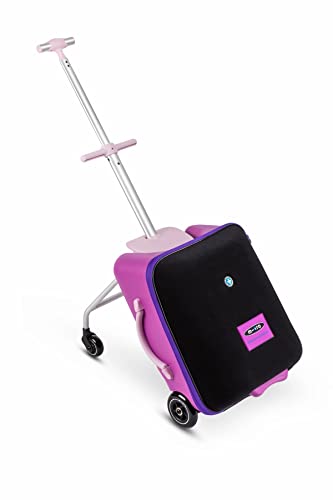 Micro™ Ride on Luggage Eazy | Das ORIGINAL | Reisetrolley mit Rollen | Höhenverstellbar & klappbar | Einkaufstrolley und Handgepäck IATA konform | Koffer & Trolley in einem | Violet von MICRO