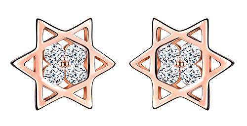 MICSAVI Stern Von David Jüdischen Zirkonia Ohrstecker Damen 925 Sterling Silber Ohrringe Ohrschmuck für Frauen Mädchen von MICSAVI