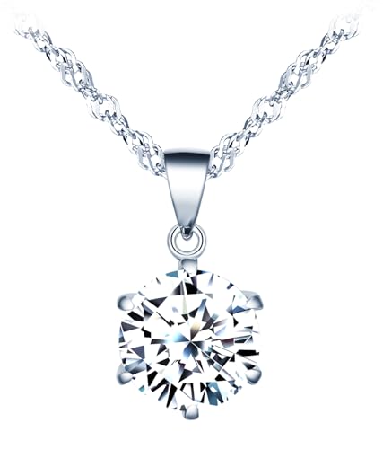 MICSAVI Ketten mit Anhänger Solitär Zirkonia 925 Sterling Silber Colliers für Damen Mädchen Halskette Schmuck MICSAVI Ketten mit Anhänger Solitär Zirkonia 925 Sterling Silber Colliers für Damen Mädchen Halskette Schmuck von MICSAVI