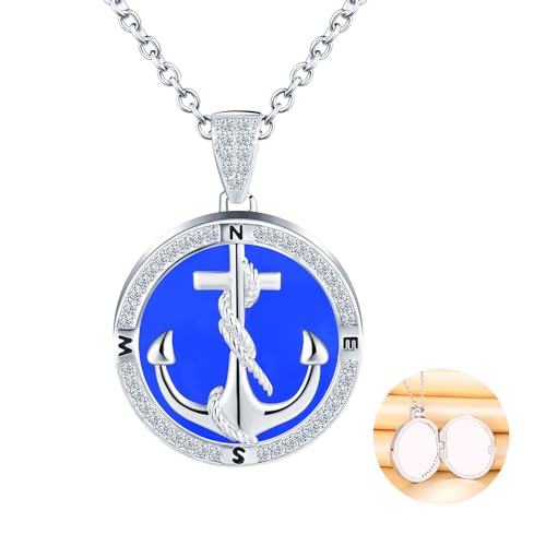 MICSAVI Silber 925 Foto Kette Damen Medaillon Anker Anhänger Nautisch Halskette Öffnen für Bilder Foto MICSAVI Silber 925 Foto Kette Damen Medaillon Anker Anhänger Nautisch Halskette Öffnen für Bilder Foto von MICSAVI