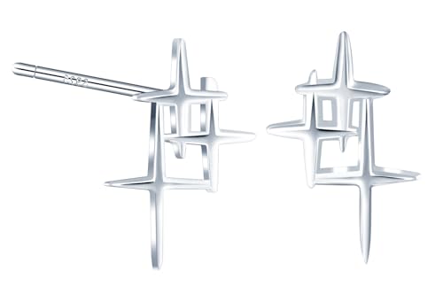MICSAVI Ohrringe Silber Stern Ohrstecker Damen Schmuck Hypoallergene Sterling Silber 925 Sterne Ohrringe Stecker für Frauen und Mädchen von MICSAVI