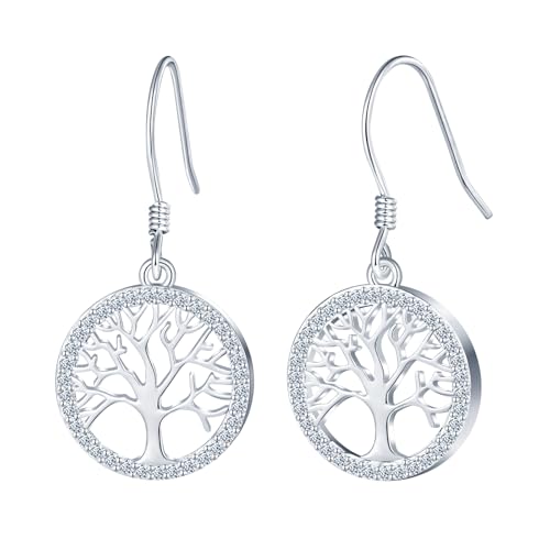 MICYUMI Damen 925 Sterling Silber Baum Muster Hängen Ohrringe Hohles Design Ohrstecker für Frauen MICYUMI Damen 925 Sterling Silber Baum Muster Hängen Ohrringe Hohles Design Ohrstecker für Frauen von MICYUMI