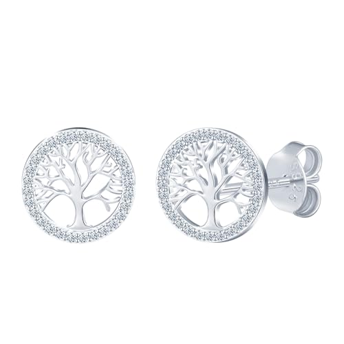 MICYUMI Damen 925 Sterling Silber Baum Muster Ohrringe Einfaches Design Ohrstecker für Frauen von MICYUMI