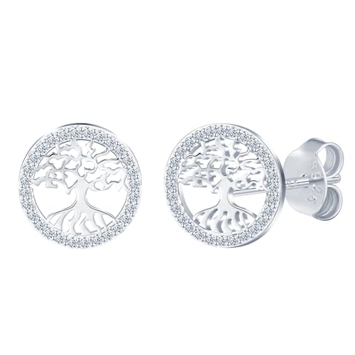 MICYUMI Damen 925 Sterling Silber Baum Muster Ohrringe Hohles Design Ohrstecker für Frauen von MICYUMI
