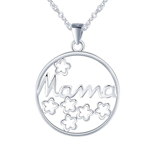 MICYUMI Damen 925 Sterling Silber Blumen Muster Anhänger Halskette Mode Kette für Frauen von MICYUMI
