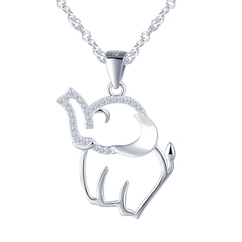 MICYUMI Damen 925 Sterling Silber Elefanten Muster Anhänger Halskette Zirkonia Kette von MICYUMI