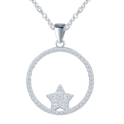 MICYUMI Damen 925 Sterling Silber Kleine Stern Muster Anhänger Halskette Zirkonia Kette für Frauen MICYUMI Damen 925 Sterling Silber Kleine Stern Muster Anhänger Halskette Zirkonia Kette für Frauen von MICYUMI