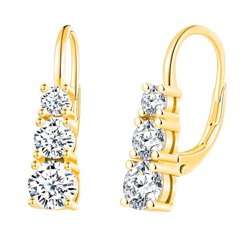 MICYUMI Damen 925 Sterling Silber Luxuriös Design Creolen Ohrringe Cubic Zirkonia Creolen Ohrstecker,Gold MICYUMI Damen 925 Sterling Silber Luxuriös Design Creolen Ohrringe Cubic Zirkonia Creolen Ohrstecker,Gold von MICYUMI