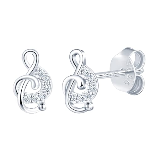 MICYUMI Damen 925 Sterling Silber Musik Notiz Design Ohrringe Einfach Ohrstecker für Frauen von MICYUMI