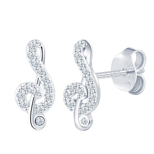 MICYUMI Damen 925 Sterling Silber Musik Notiz Design Ohrringe Frauen Ohrstecker von MICYUMI