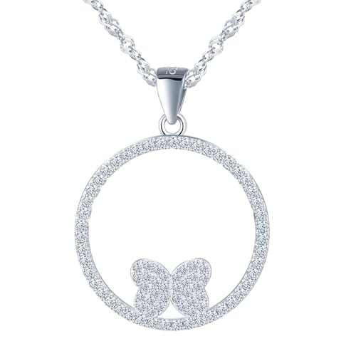 MICYUMI Damen 925 Sterling Silber Schmetterling Muster Anhänger Halskette Zirkonia Kette von MICYUMI