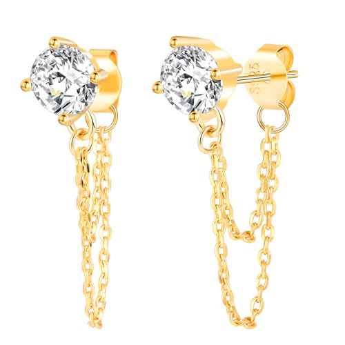 MICYUMI Damen S925 Sterling Silber Ohrringe Cubic Zirkonia Ohrstecker Drop Ohrringe Kette von MICYUMI