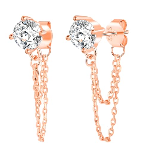 MICYUMI Damen S925 Sterling Silber Ohrringe Cubic Zirkonia Ohrstecker Drop Ohrringe Kette von MICYUMI