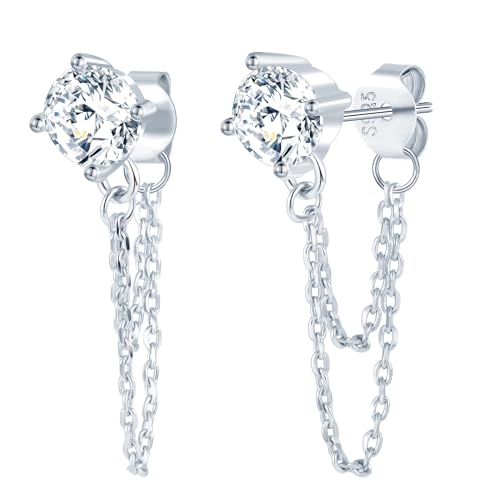 MICYUMI Damen S925 Sterling Silber Ohrringe Cubic Zirkonia Ohrstecker Drop Ohrringe Kette von MICYUMI