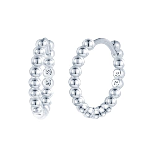 MICYUMI Herren Damen S925 Sterling Silber Ohrringe 10mm Durchmesser Creolen Einfaches Design Hoop Ohrringe von MICYUMI
