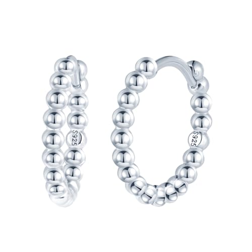 MICYUMI Herren Damen S925 Sterling Silber Ohrringe 12mm Durchmesser Creolen Einfaches Design Hoop Ohrringe von MICYUMI