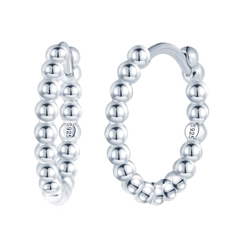 MICYUMI Herren Damen S925 Sterling Silber Ohrringe 14mm Durchmesser Creolen Einfaches Design Hoop Ohrringe von MICYUMI