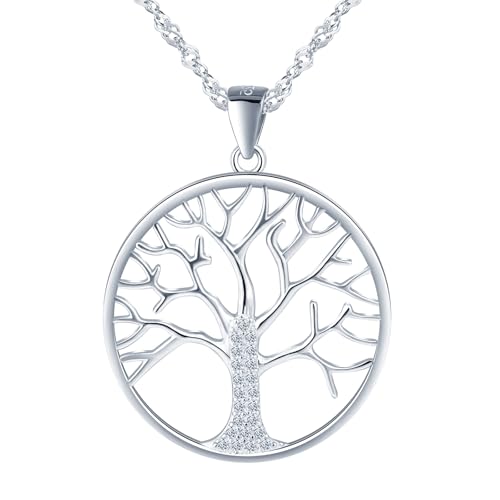 MICYUMI Mode Damen 925 Sterling Silber Baum Muster Anhänger Halskette Kette für Frauen,Stil A MICYUMI Mode Damen 925 Sterling Silber Baum Muster Anhänger Halskette Kette für Frauen,Stil A von MICYUMI