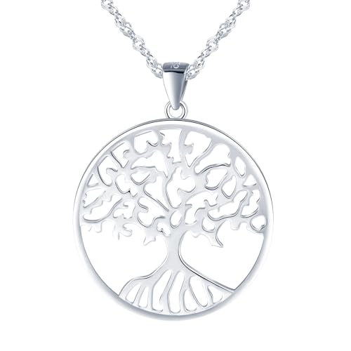 MICYUMI Mode Damen 925 Sterling Silber Baum Muster Hohlh Anhänger Halskette Kette für Frauen,Stil C MICYUMI Mode Damen 925 Sterling Silber Baum Muster Hohlh Anhänger Halskette Kette für Frauen,Stil C von MICYUMI