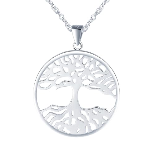 MICYUMI Mode Damen 925 Sterling Silber Baum Muster Hohlh Anhänger Halskette Kette für Frauen,Stil D MICYUMI Mode Damen 925 Sterling Silber Baum Muster Hohlh Anhänger Halskette Kette für Frauen,Stil D von MICYUMI