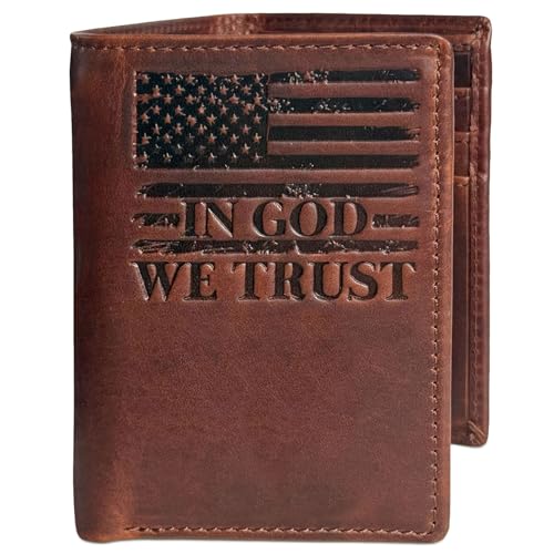 MID WEST RANGE The Patriot American Flag Trifold Wallet for Men RFID Blocking Double Bill Compartment Full Grain Rindsleder Wallet Vintage Brown, Vintage Brown, Dreifach gefaltete Brieftasche MID WEST RANGE The Patriot American Flag Trifold Wallet for Men RFID Blocking Double Bill Compartment Full Grain Rindsleder Wallet Vintage Brown, Vintage Brown, Dreifach gefaltete Brieftasche von MID WEST RANGE