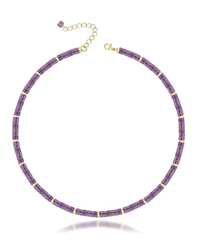 Heishi-Stil Edelstein/natürliche Perlen Choker Halskette für Frauen, handgefertigter Schmuck, Geschenke für Sie, Kristall, Quarz von MIDDLUX