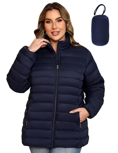 MIDNIGHTSUN Damen-Pufferjacke, Übergröße, verstaubar, leicht, Stehkragen, Wintermantel, Marineblau, 4X MIDNIGHTSUN Damen-Pufferjacke, Übergröße, verstaubar, leicht, Stehkragen, Wintermantel, Marineblau, 4X von MIDNIGHTSUN