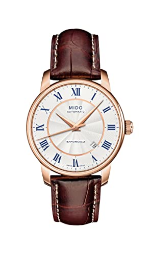 MIDO Herren-Armbanduhr XL Baroncelli Analog Automatik Leder M86002218 von MIDO