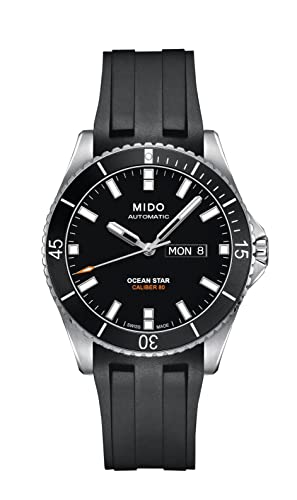 Mido Ocean Star Captain V Herren-Armbanduhr 42.5mm Armband Kautschuk Schwarz Automatik M026.430.17.051.00 von MIDO