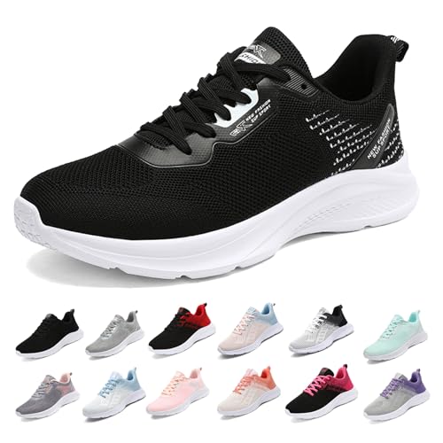 MIDQCGL Damen Sportschuhe Running Shoes Herrensneaker Outdoor Fitness Jogging Sportsschuhe Fashion Leichte Walkingschuhe Frizeitschuhe 208 Black White36EU von MIDQCGL