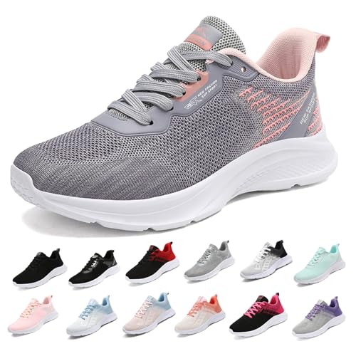 MIDQCGL Damen Sportschuhe Running Shoes Herrensneaker Outdoor Fitness Jogging Sportsschuhe Fashion Leichte Walkingschuhe Frizeitschuhe 208 Grey Pink37EU von MIDQCGL